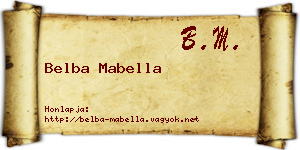 Belba Mabella névjegykártya